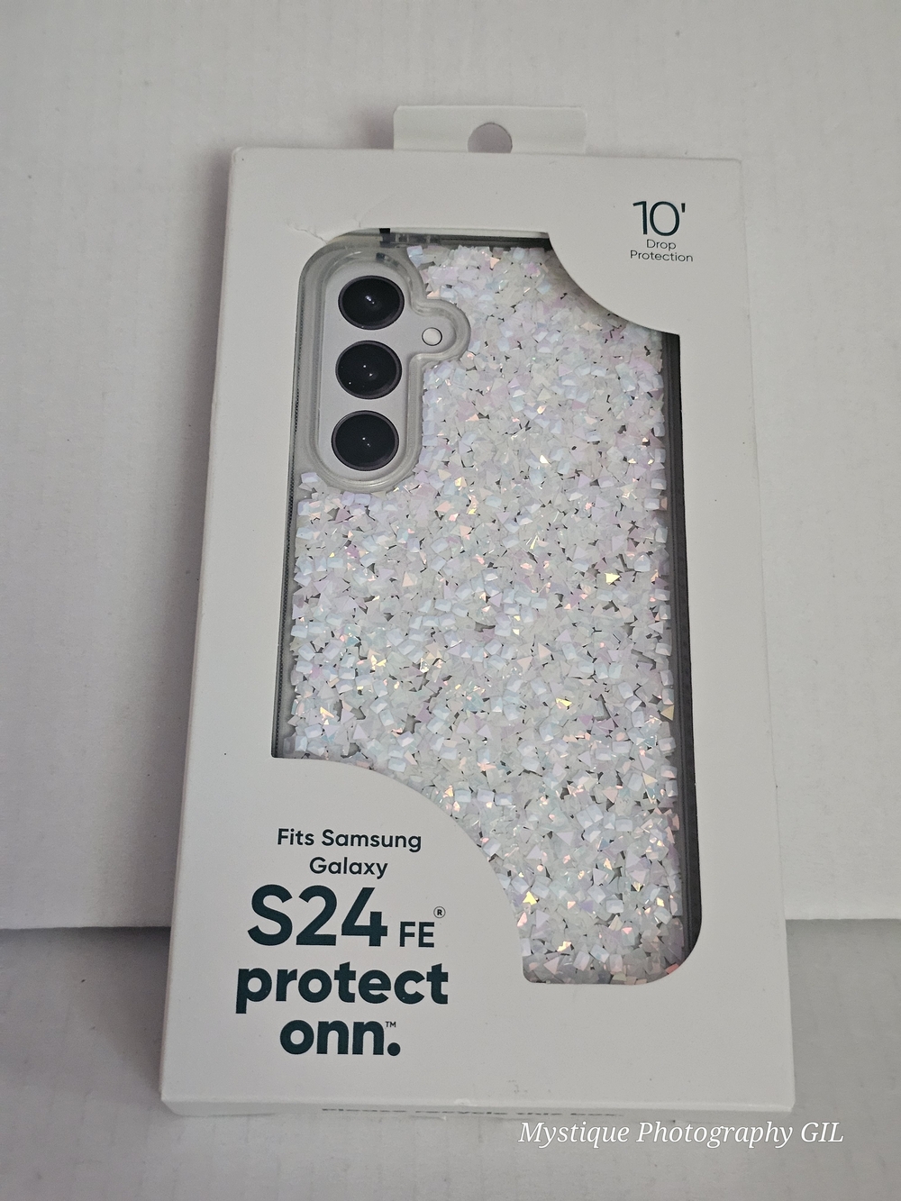 On Running Iridescent White Glitter Phone Case for Samsung Galaxy S24 FE